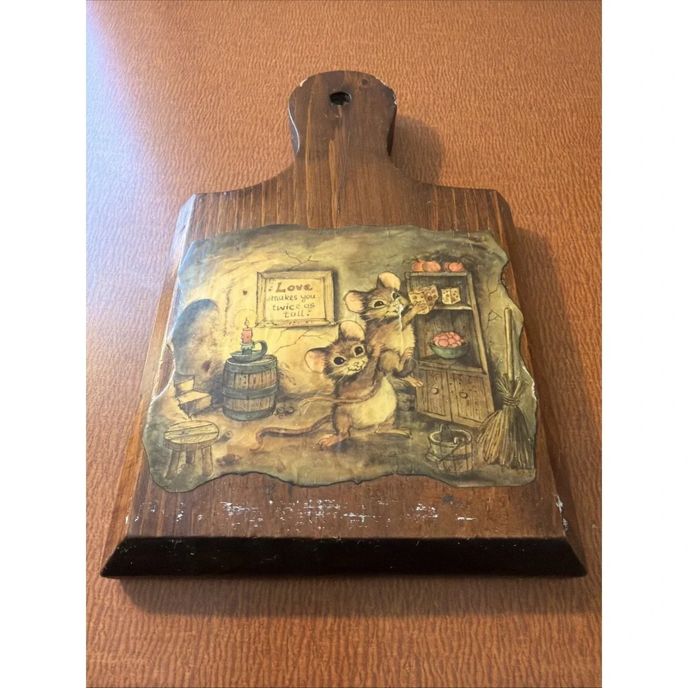 W.M. Otto Wooden Wall Art Mice Vintage 1970's
